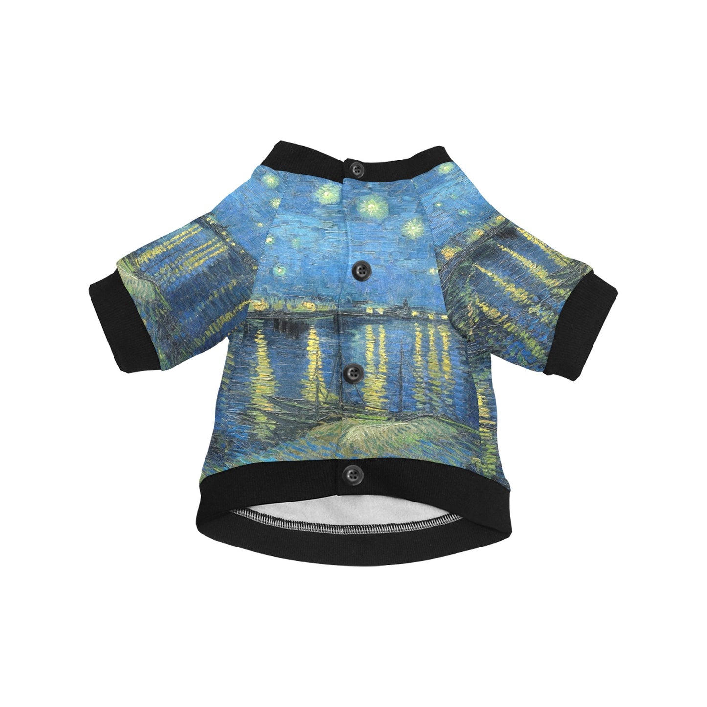 Van Gogh Starry Night Over The Rhone Round Neck Shirt