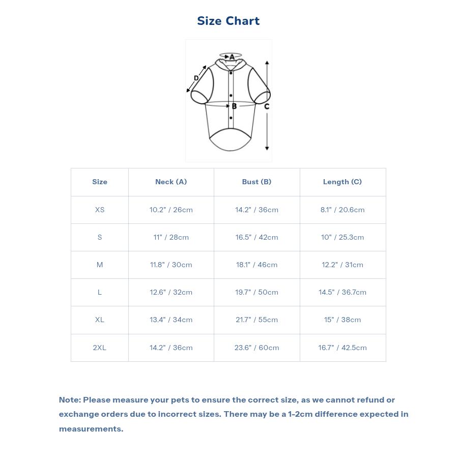 Round Neck Shirt Size Chart - WoWoWear