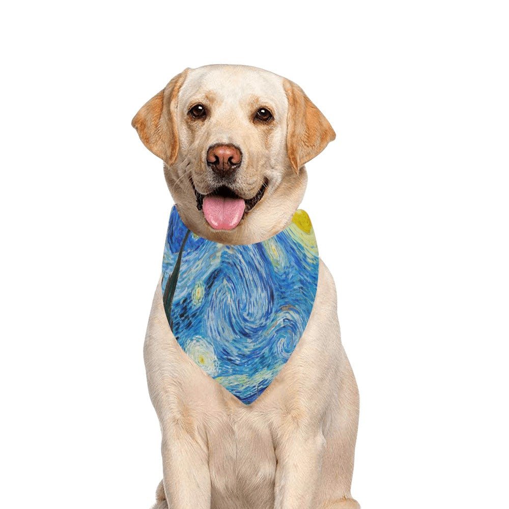 Van Gogh Starry Night Double - Sided Pet Bandana - WoWoWear