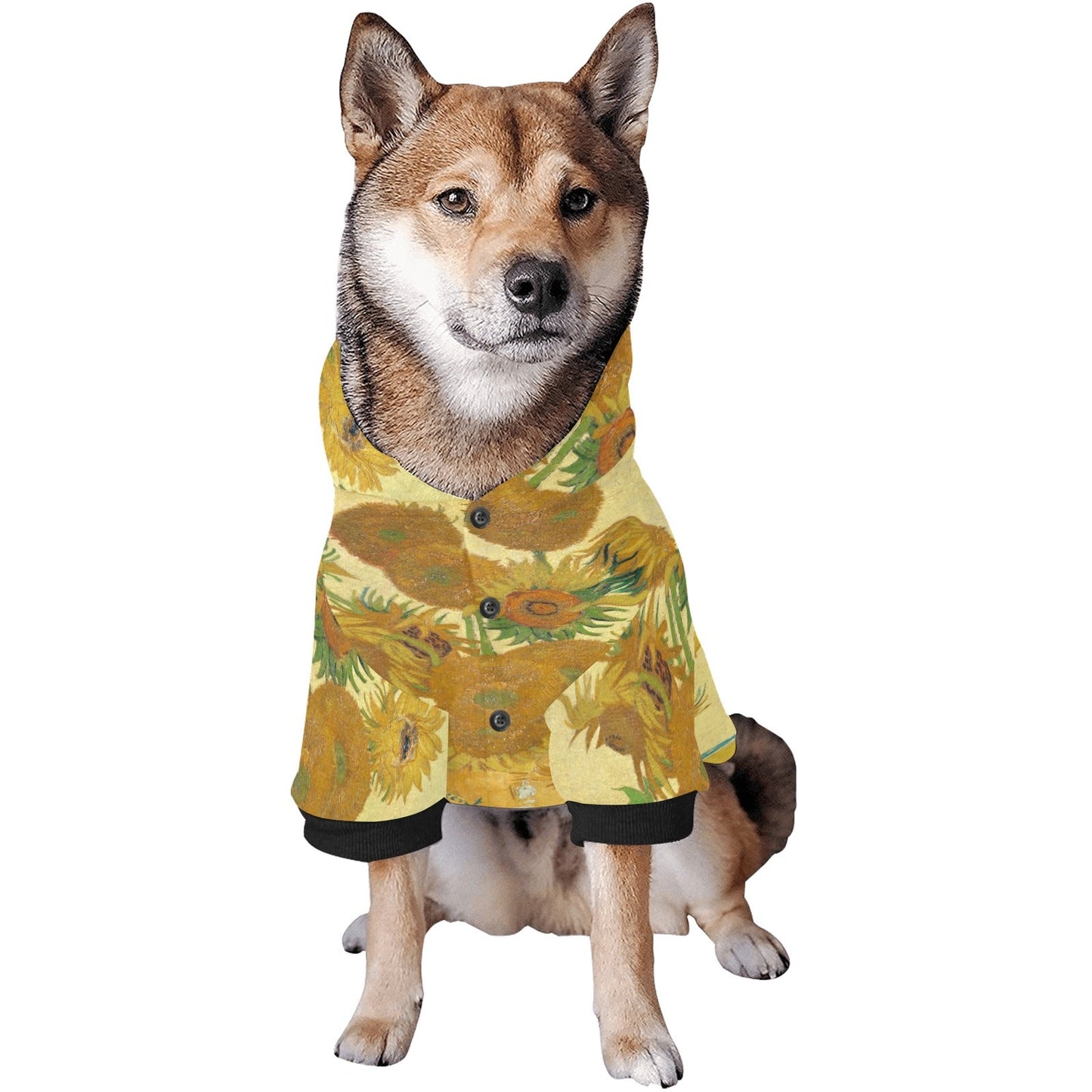 Van Gogh Sunflowers Button Hoodie - WoWoWear