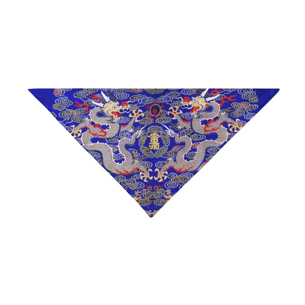 Blue Imperial Dragon Double - Sided Pet Bandana - WoWoWear