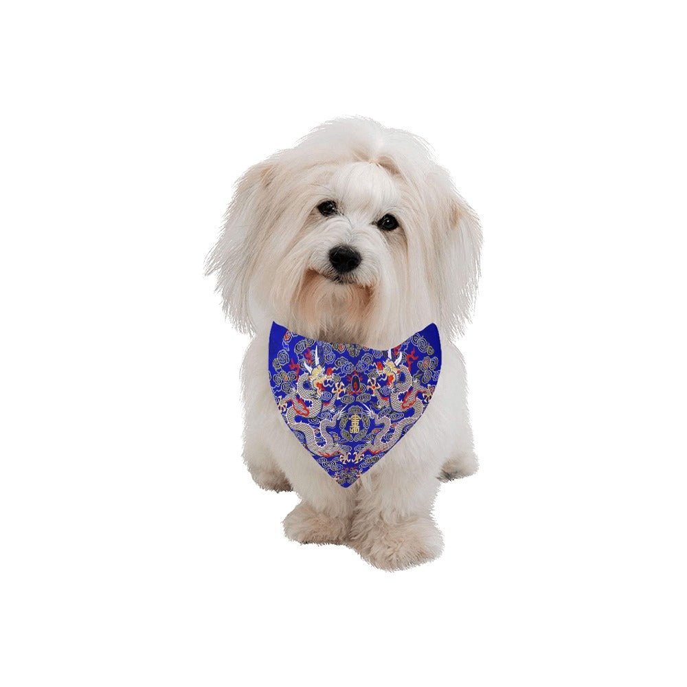 Blue Imperial Dragon Double - Sided Pet Bandana - WoWoWear