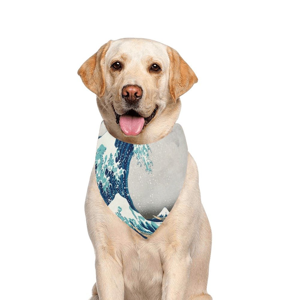 Hokusai Great Wave Off Kanagawa Double - Sided Pet Bandana - WoWoWear