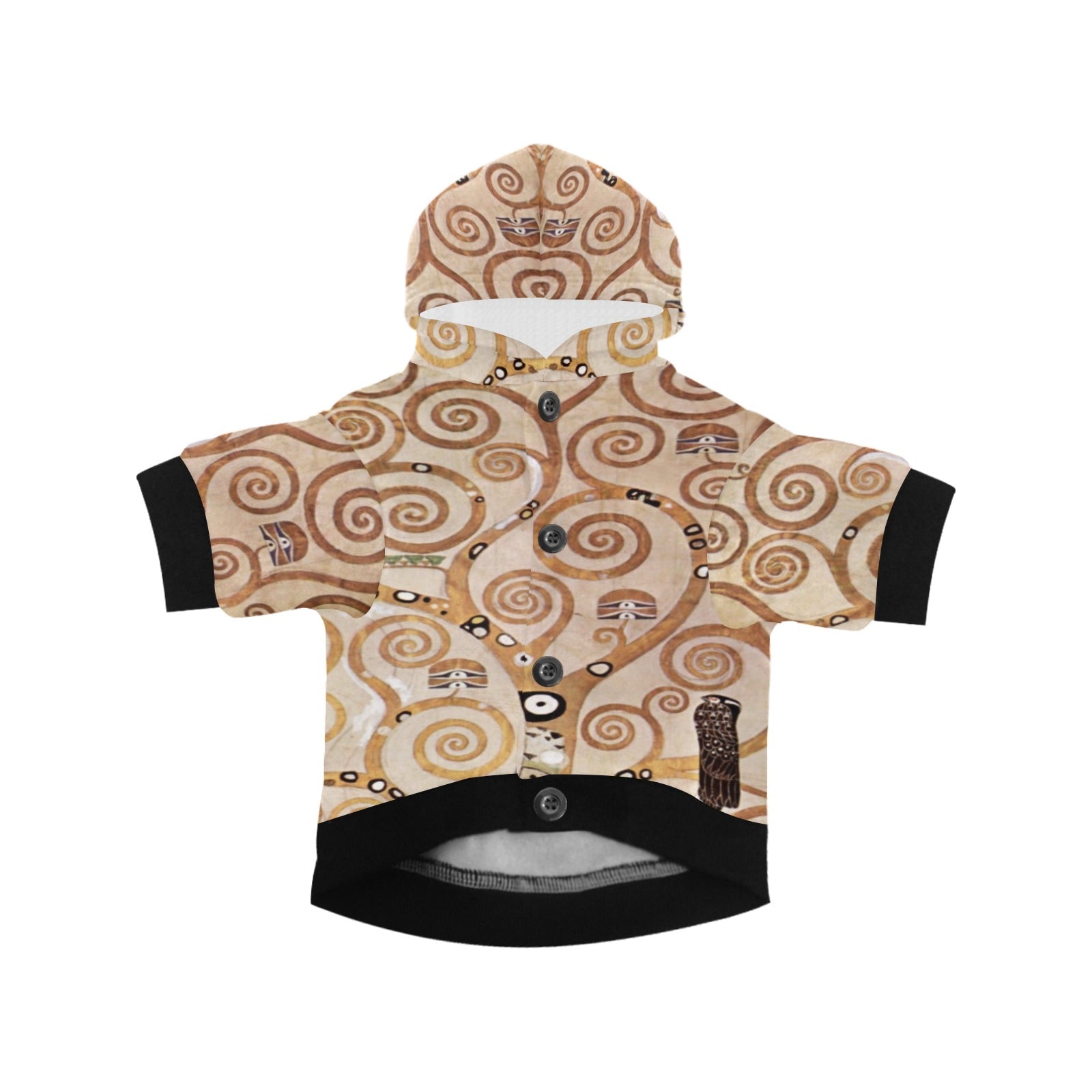 Klimt Tree of Life, Stoclet Frieze Button Hoodie - WoWoWear