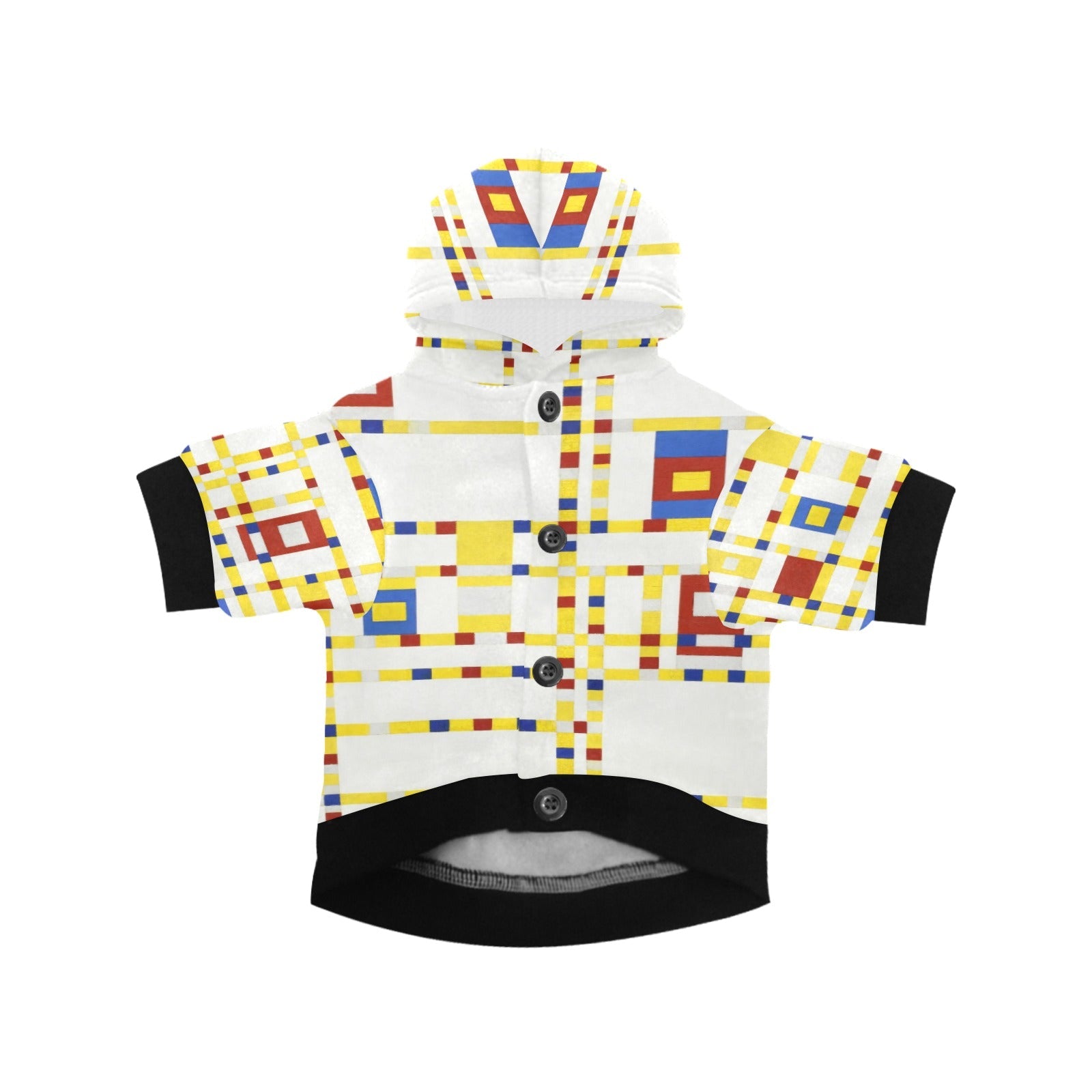 Mondrian Broadway Boogie Woogie Button Hoodie - WoWoWear