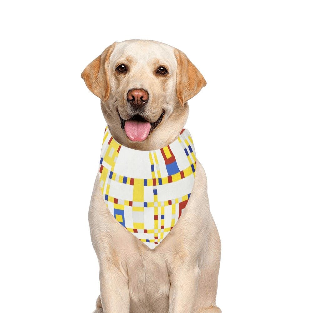 Mondrian Broadway Boogie Woogie Double - Sided Pet Bandana - WoWoWear