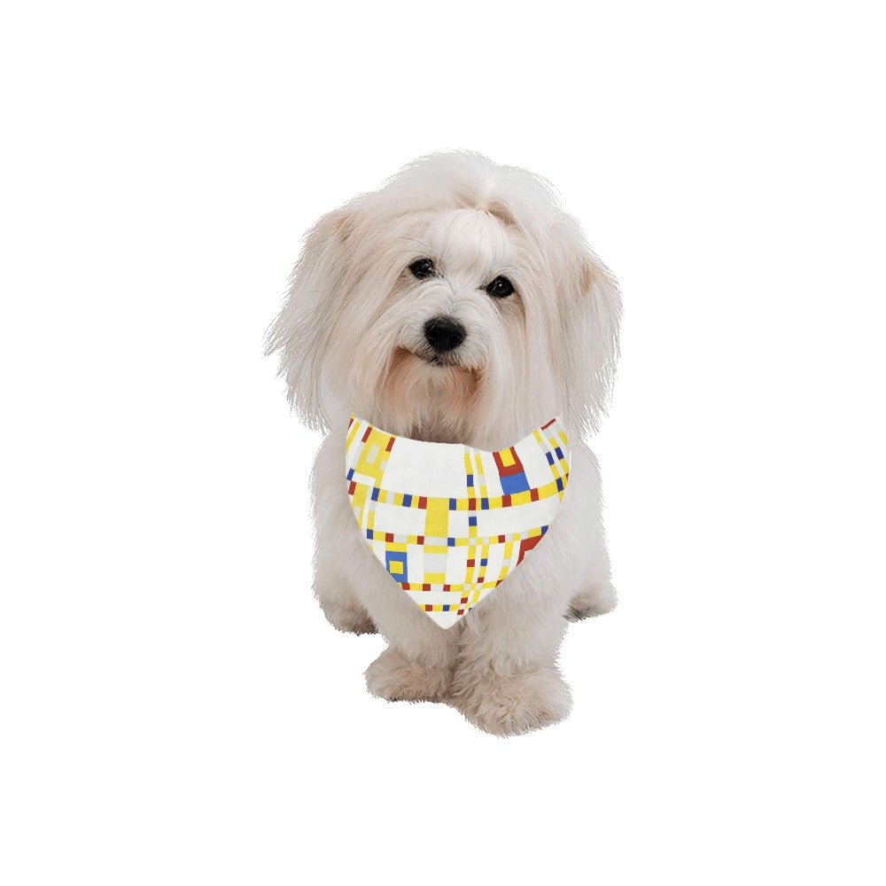 Mondrian Broadway Boogie Woogie Double - Sided Pet Bandana - WoWoWear