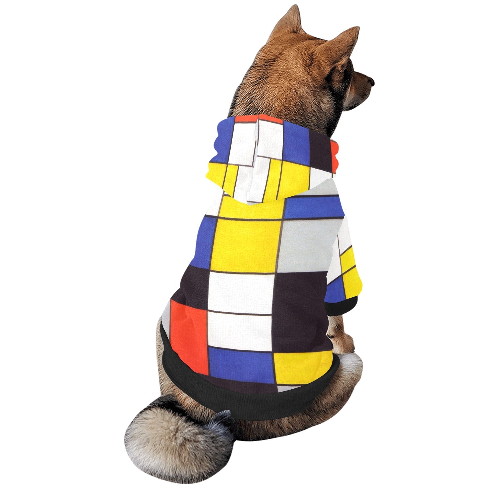 Mondrian Composition A Button Hoodie - WoWoWear