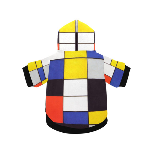 Mondrian Composition A Button Hoodie - WoWoWear