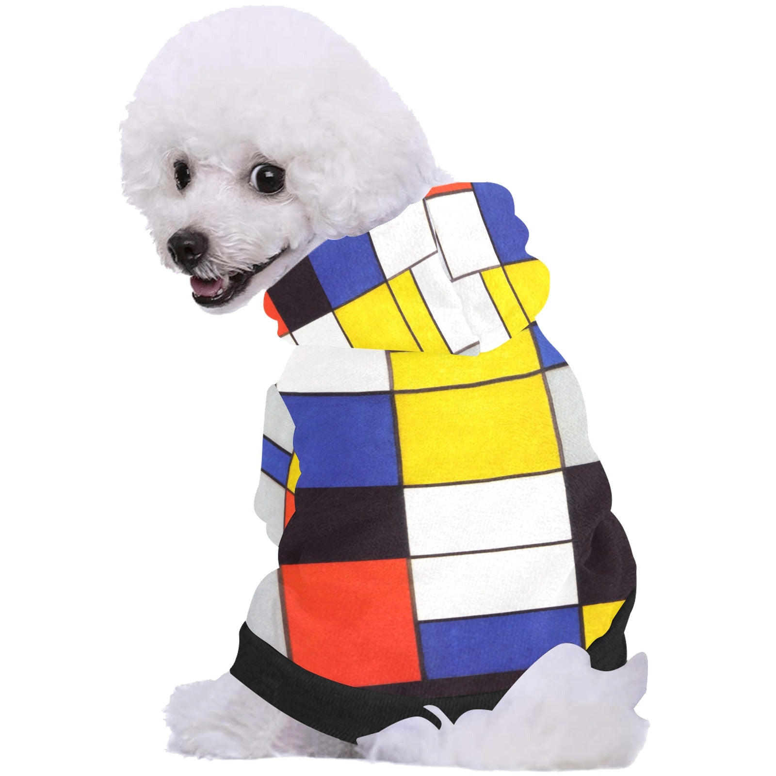 Mondrian Composition A Button Hoodie - WoWoWear