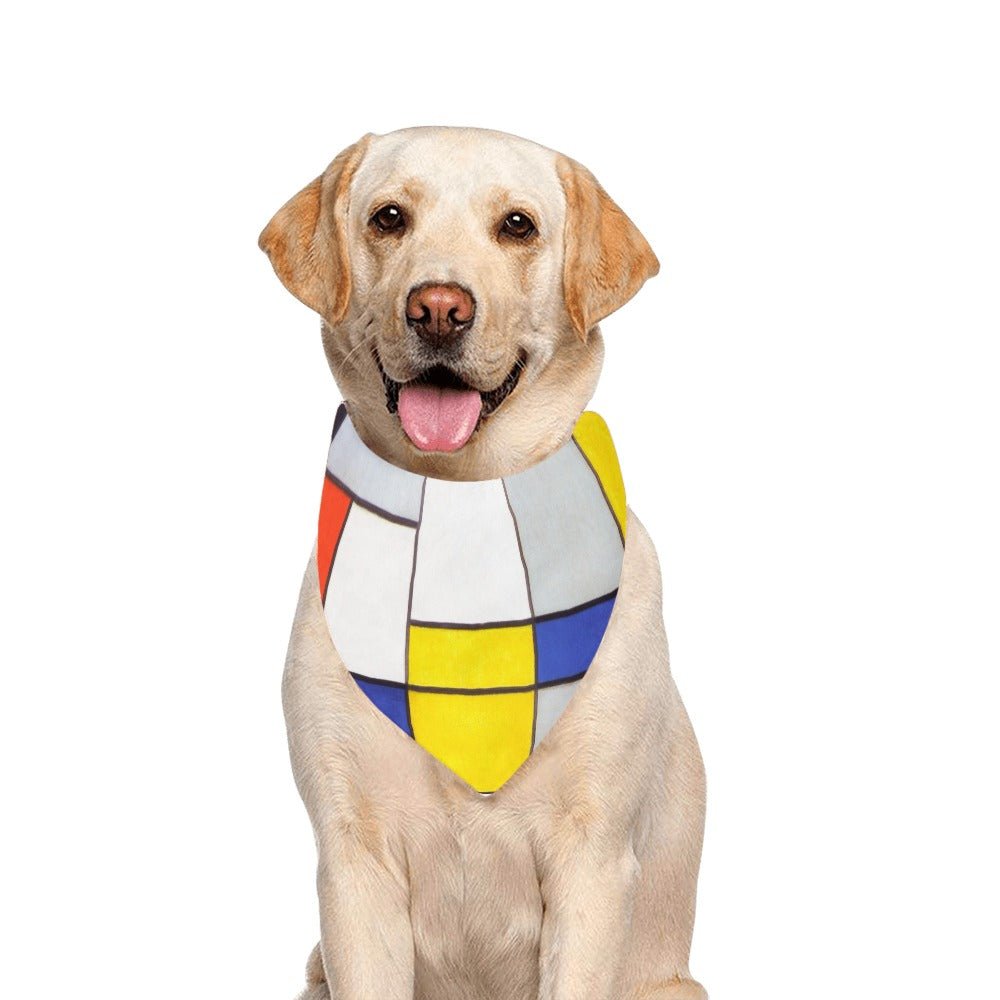 Mondrian Composition A Double - Sided Pet Bandana - WoWoWear