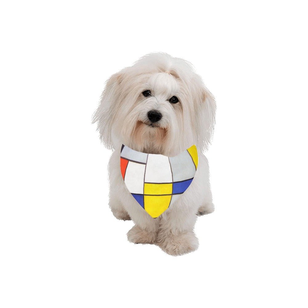 Mondrian Composition A Double - Sided Pet Bandana - WoWoWear