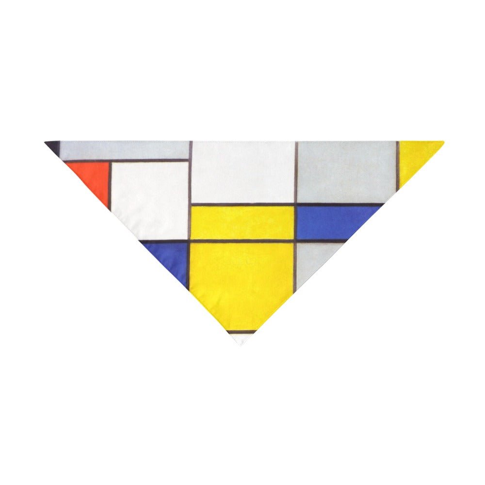 Mondrian Composition A Double - Sided Pet Bandana - WoWoWear