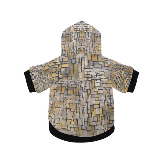 Mondrian Tableau No. 2, Composition No. VII Button Hoodie - WoWoWear