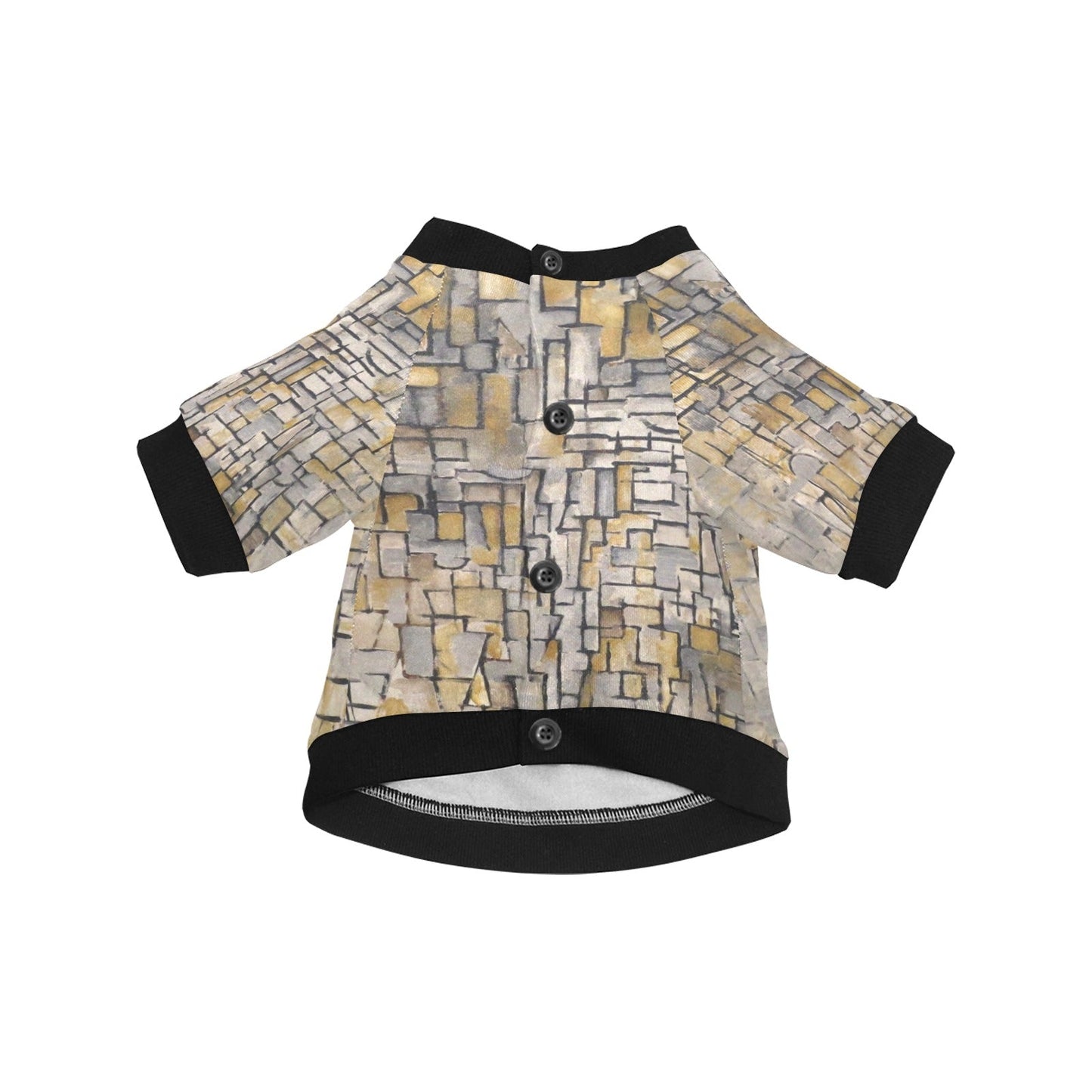 Mondrian Tableau No. 2, Composition No. VII Round Neck Shirt - WoWoWear