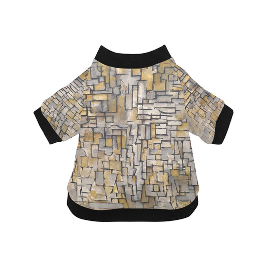 Mondrian Tableau No. 2, Composition No. VII Round Neck Shirt - WoWoWear