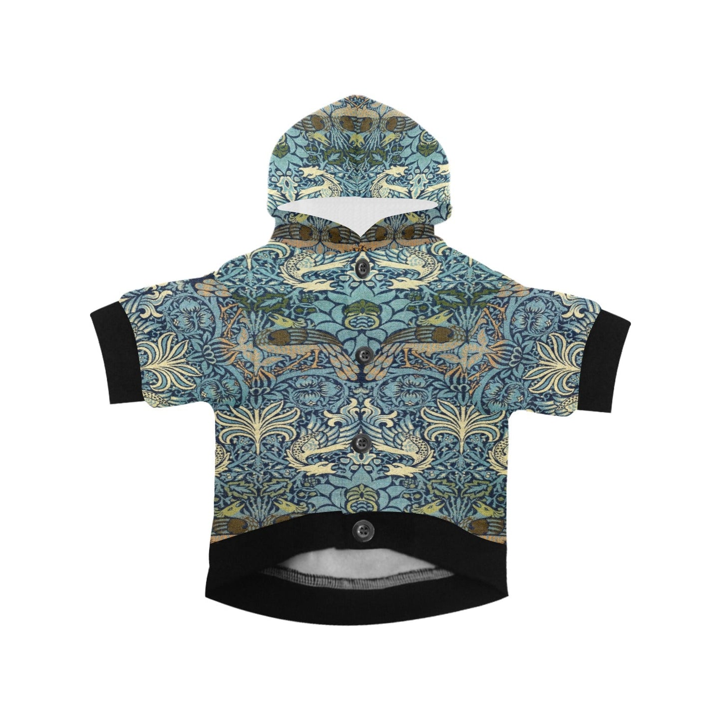 Morris Peacock and Dragon Button Hoodie - WoWoWear