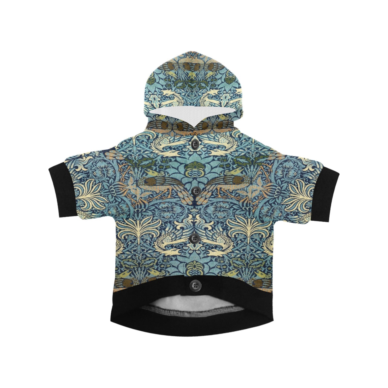 Morris Peacock and Dragon Button Hoodie - WoWoWear