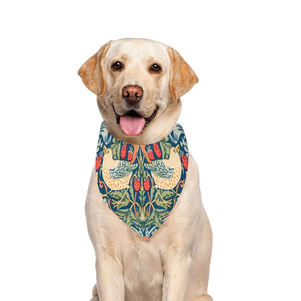 Morris Strawberry Thief Double - Sided Pet Bandana - WoWoWear