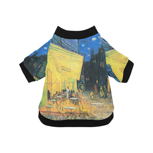 Van Gogh Cafe Terrace At Night Round Neck Shirt - WoWoWear