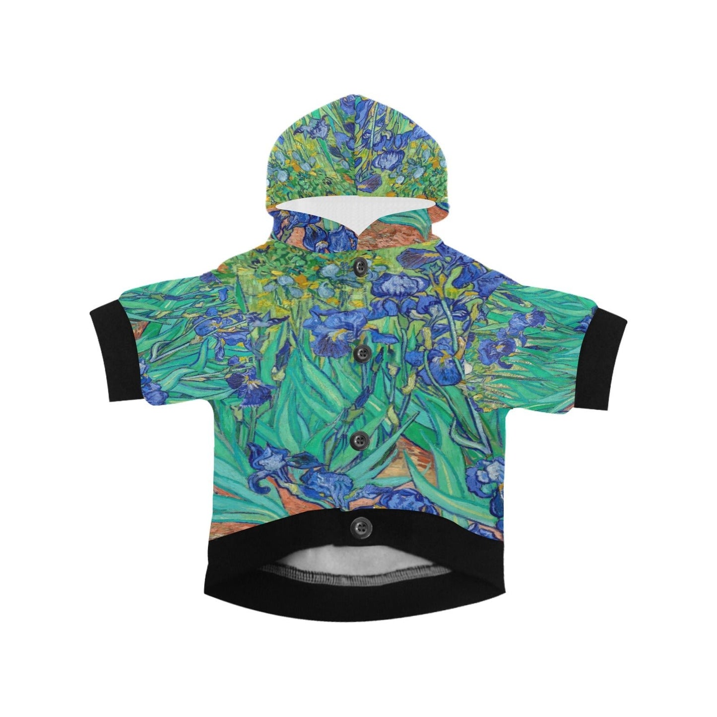 Van Gogh Irises Button Hoodie - WoWoWear