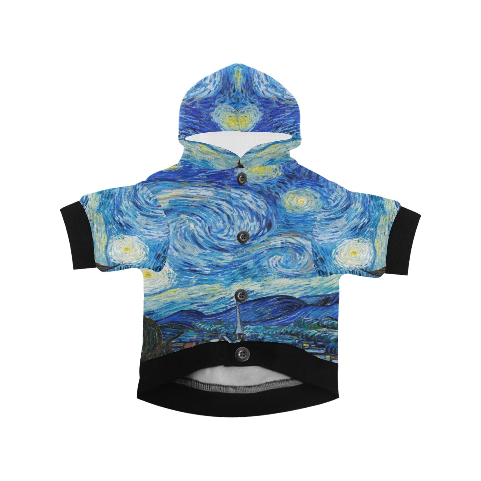 Van Gogh Starry Night Button Hoodie - WoWoWear