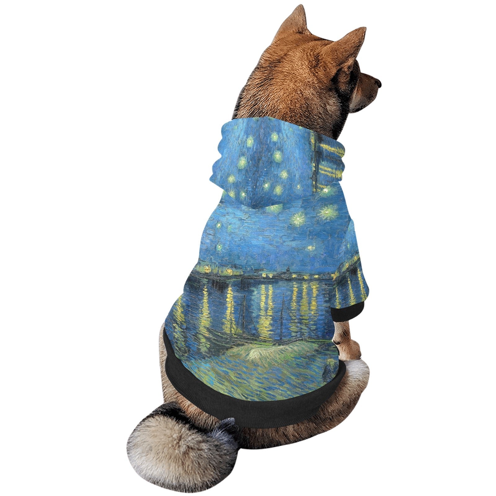 Van Gogh Starry Night Over The Rhone Button Hoodie - WoWoWear