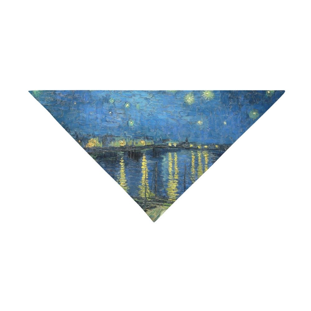 Van Gogh Starry Night Over The Rhone Double - Sided Pet Bandana - WoWoWear