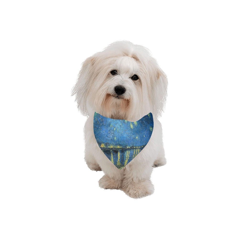 Van Gogh Starry Night Over The Rhone Double - Sided Pet Bandana - WoWoWear