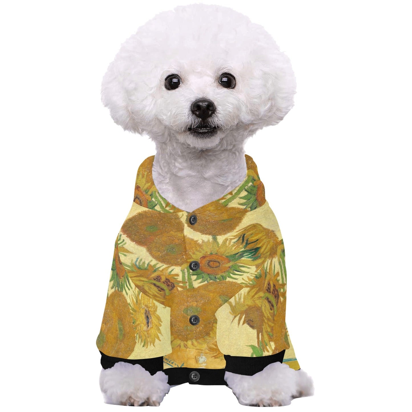 Van Gogh Sunflowers Button Hoodie - WoWoWear
