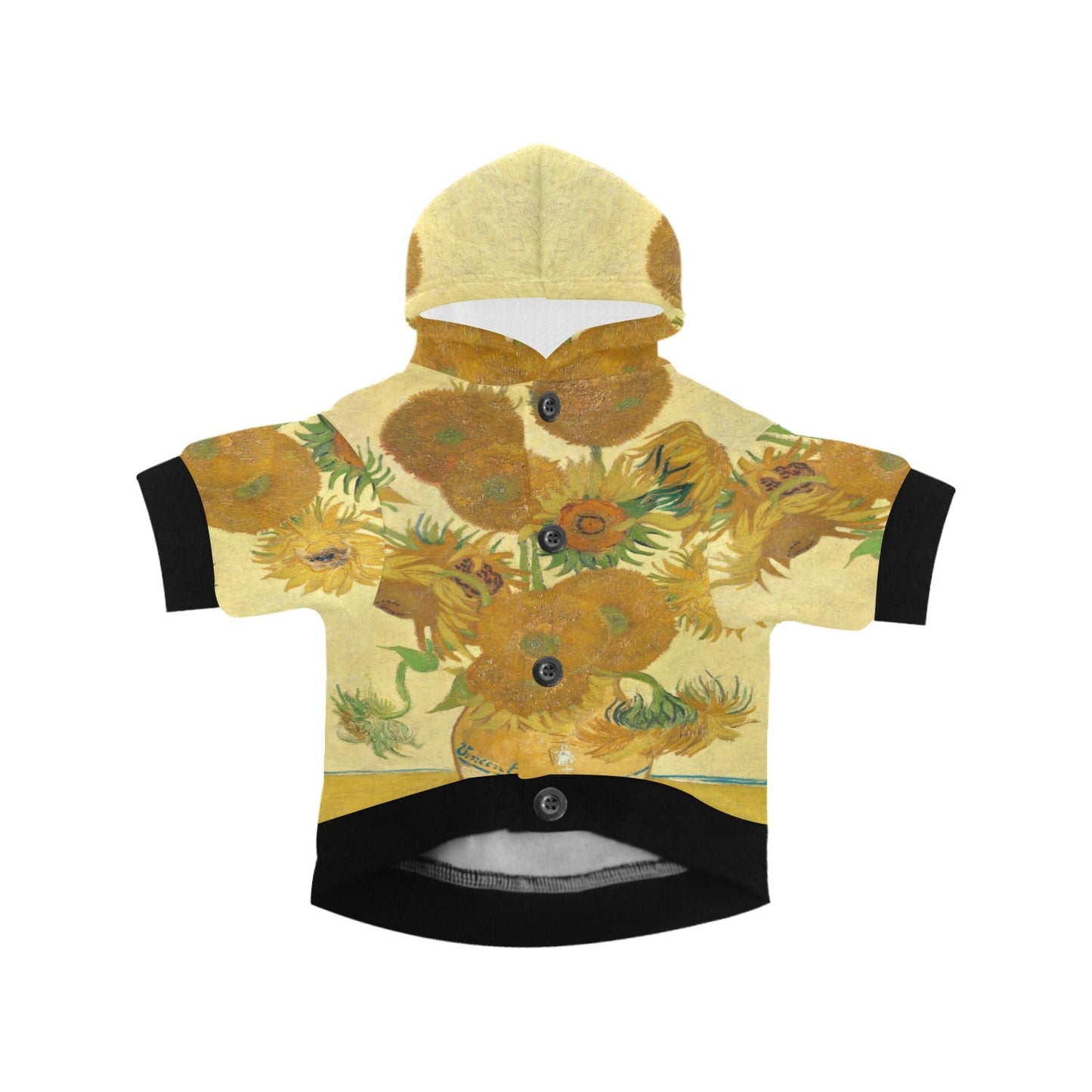 Van Gogh Sunflowers Button Hoodie - WoWoWear
