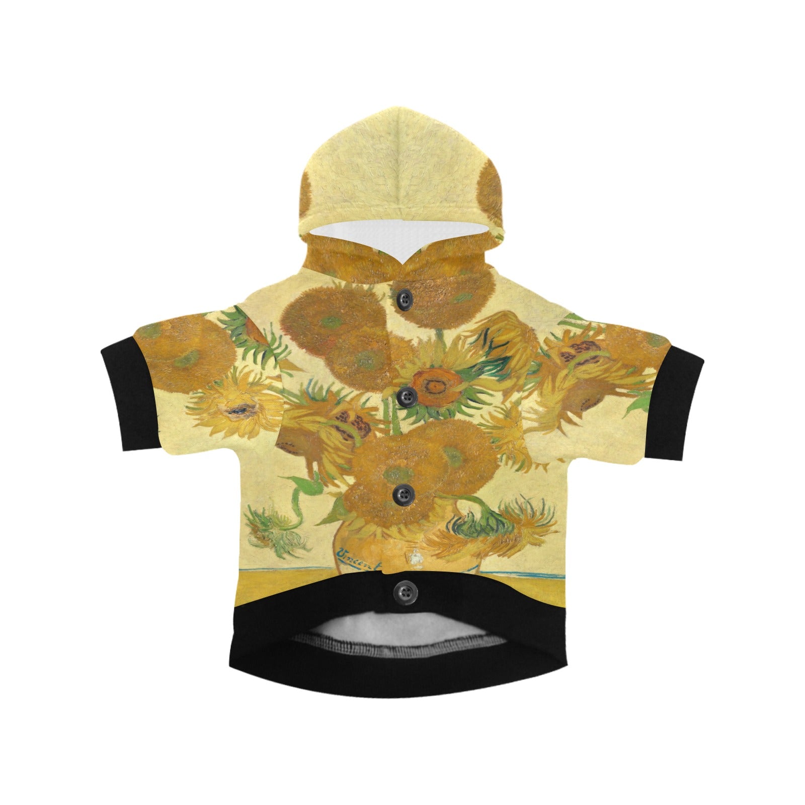 Van Gogh Sunflowers Button Hoodie - WoWoWear