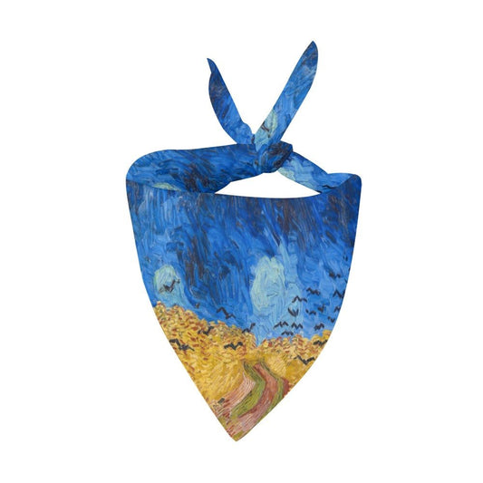 Van Gogh Wheatfield with Crows Double - Sided Pet Bandana - WoWoWear