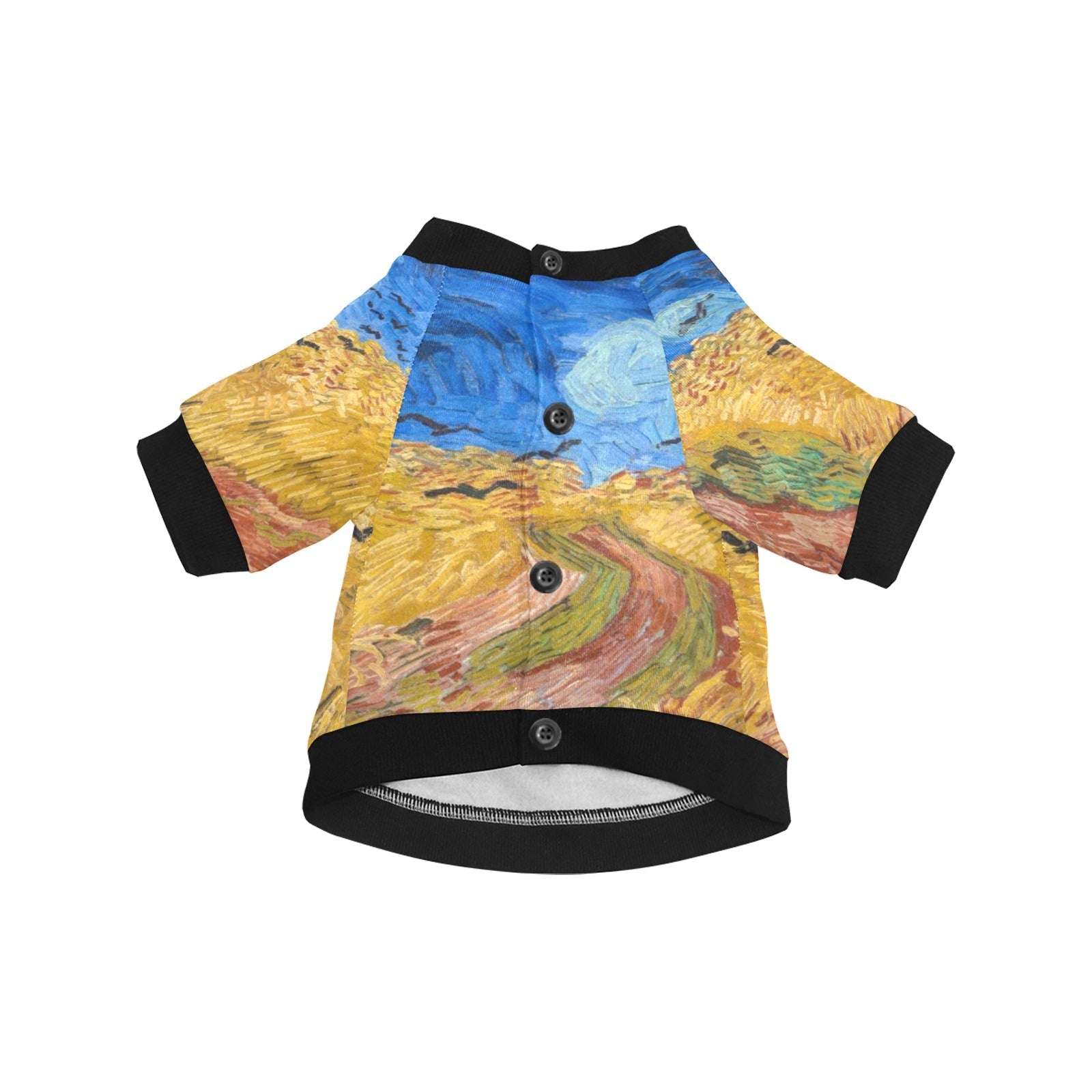 Van Gogh Wheatfield with Crows Round Neck Shirt - WoWoWear