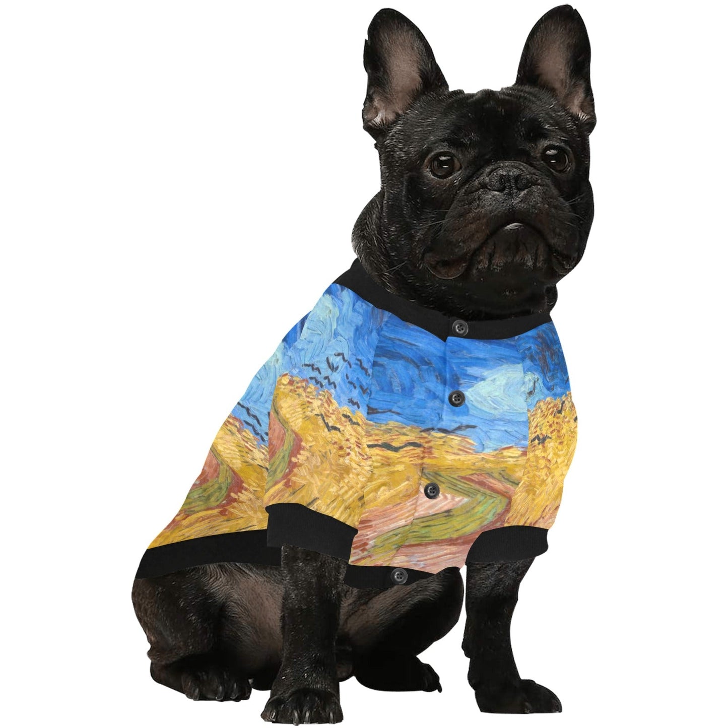 Van Gogh Wheatfield with Crows Round Neck Shirt - WoWoWear