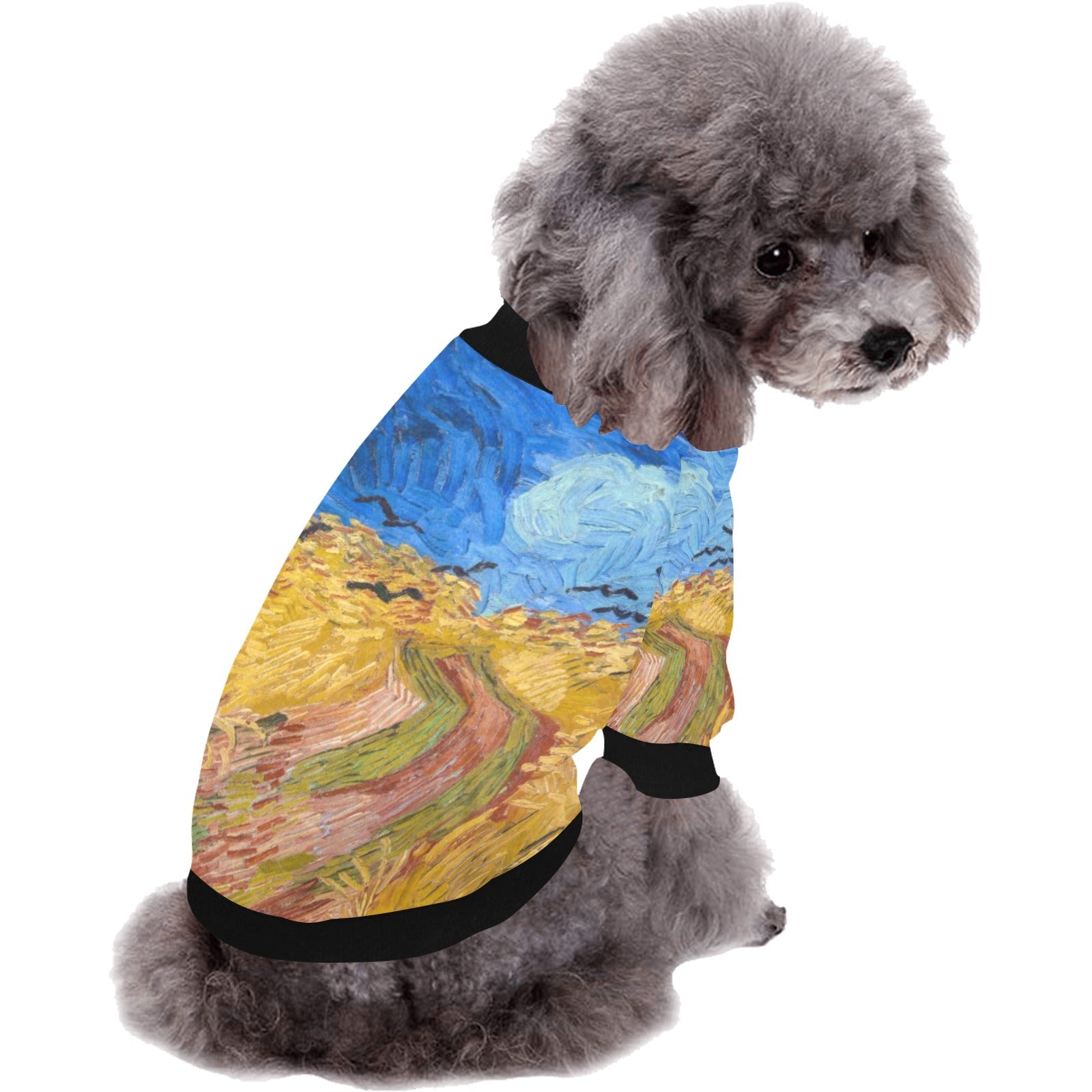 Van Gogh Wheatfield with Crows Round Neck Shirt - WoWoWear