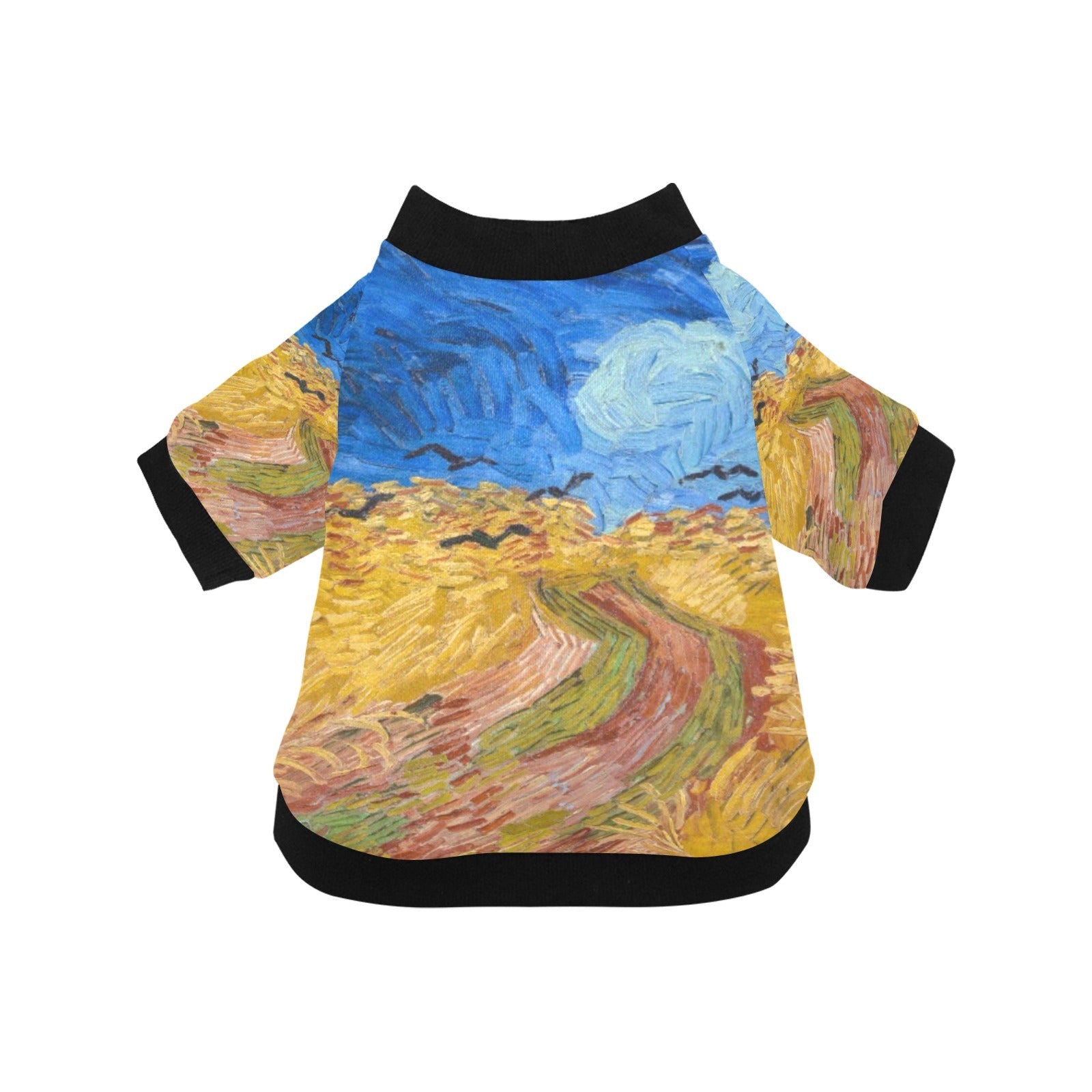 Van Gogh Wheatfield with Crows Round Neck Shirt - WoWoWear