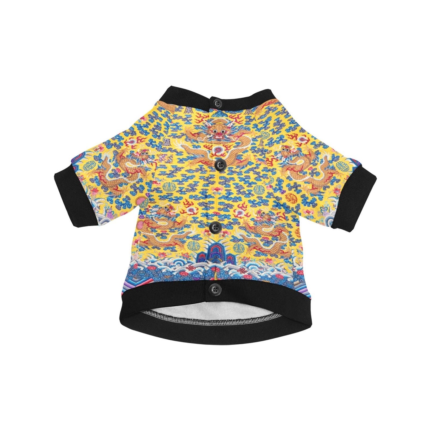 Yellow Emperor Dragon Round Neck Shirt - WoWoWear