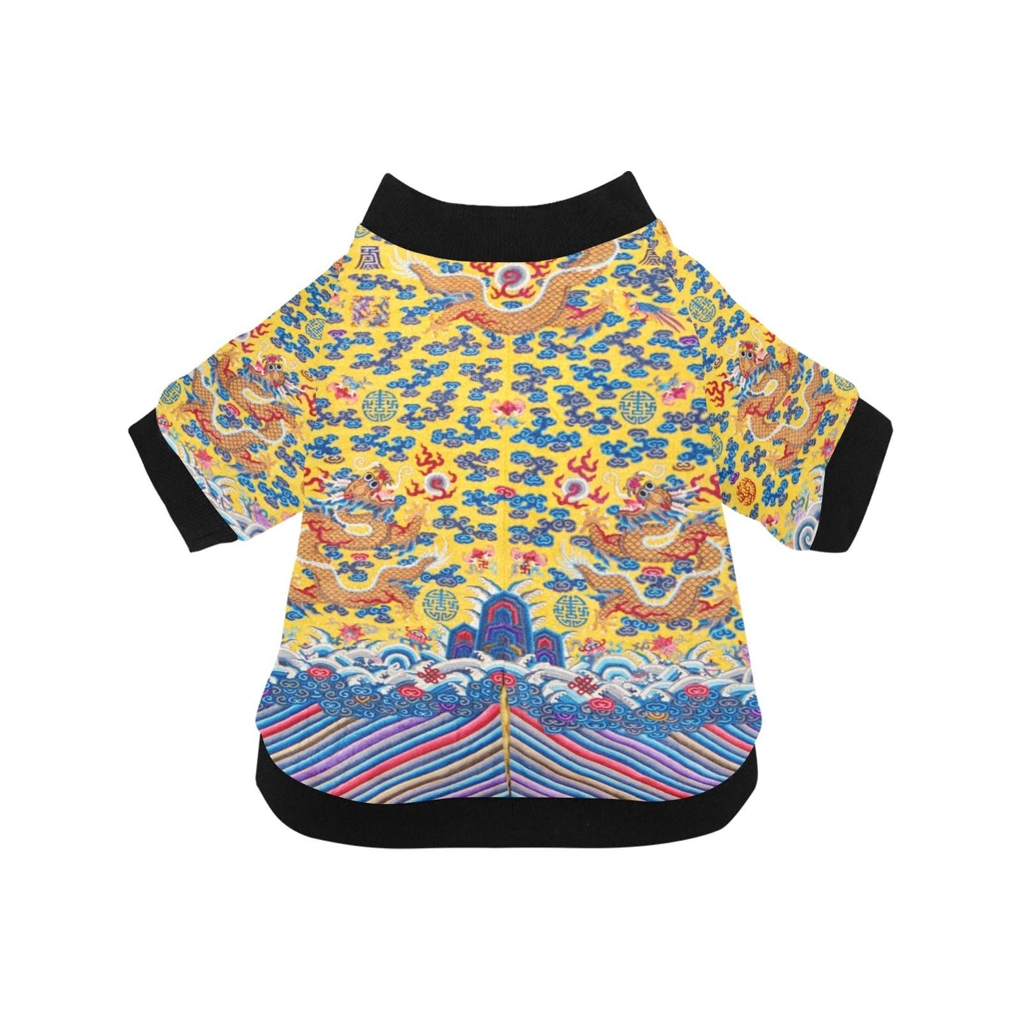 Yellow Emperor Dragon Round Neck Shirt - WoWoWear