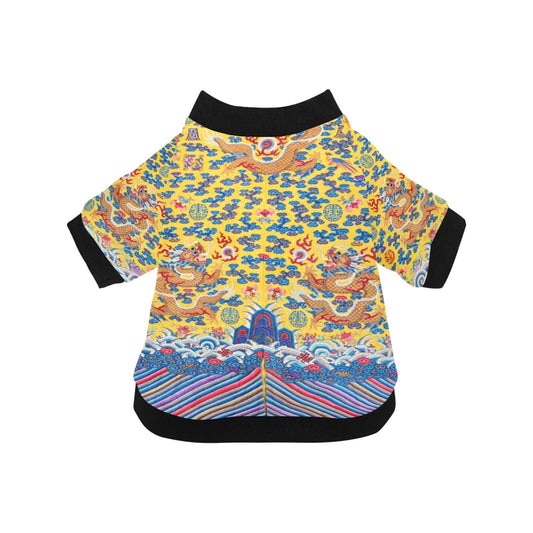 Yellow Emperor Dragon Round Neck Shirt - WoWoWear