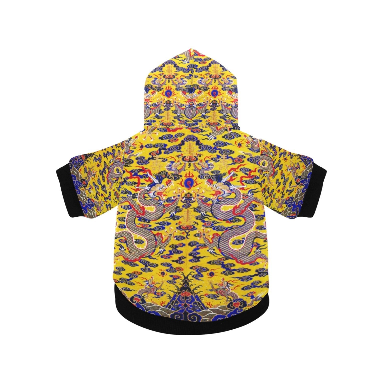 Yellow Imperial Dragon Button Hoodie - WoWoWear