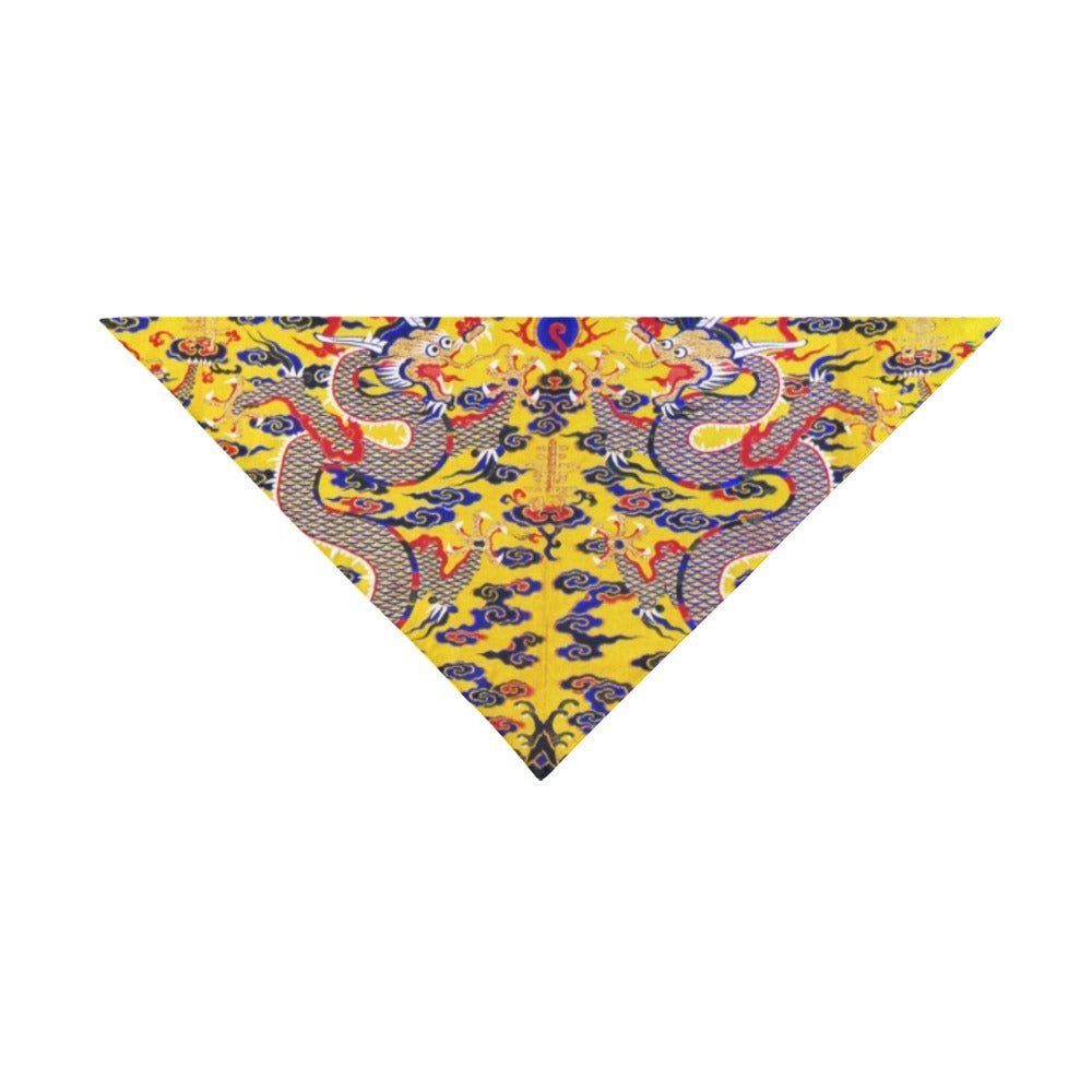 Yellow Imperial Dragon Double - Sided Pet Bandana - WoWoWear