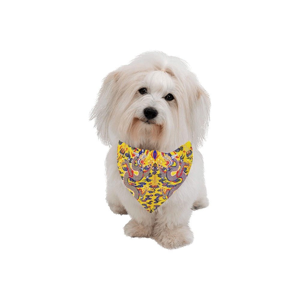 Yellow Imperial Dragon Double - Sided Pet Bandana - WoWoWear