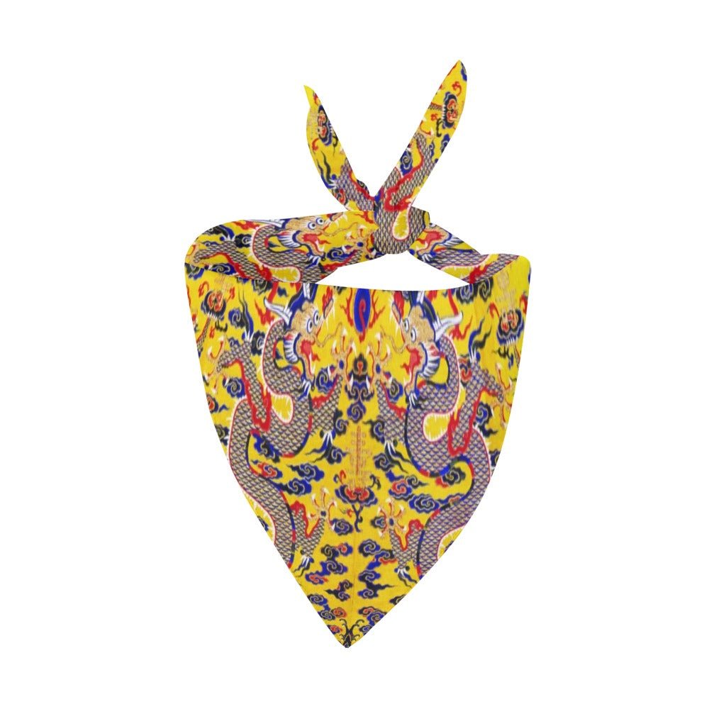 Yellow Imperial Dragon Double - Sided Pet Bandana - WoWoWear