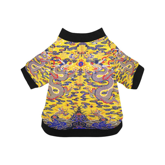 Yellow Imperial Dragon Round Neck Shirt - WoWoWear