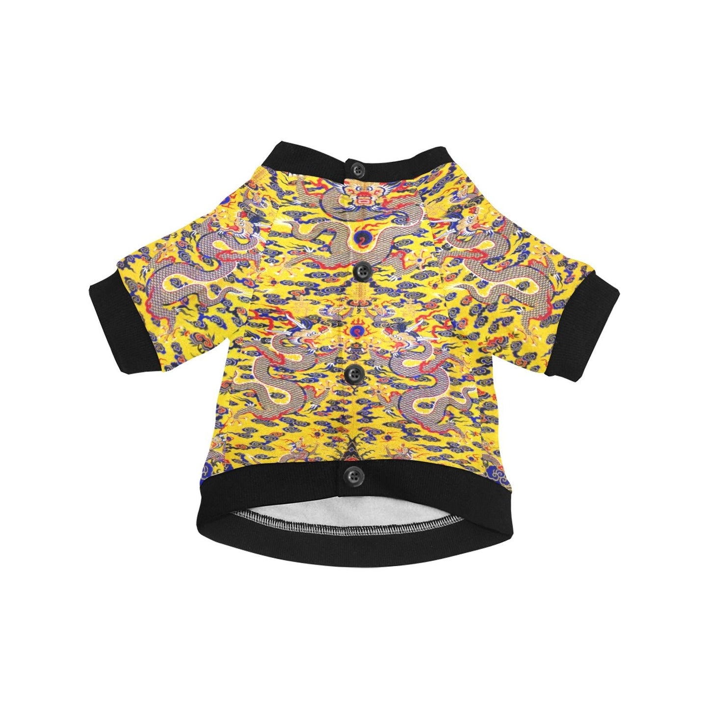 Yellow Imperial Dragon Round Neck Shirt - WoWoWear
