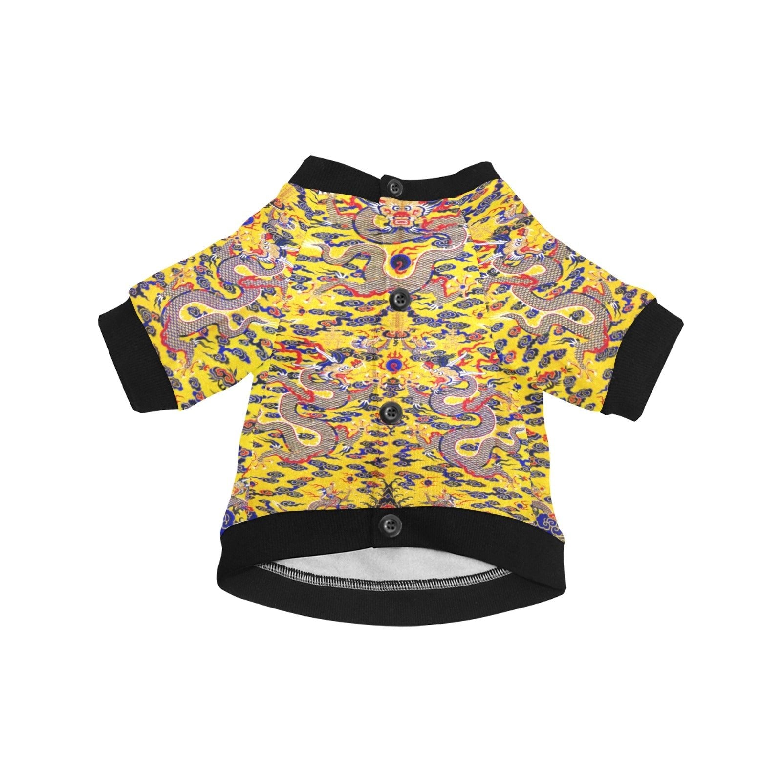 Yellow Imperial Dragon Round Neck Shirt - WoWoWear