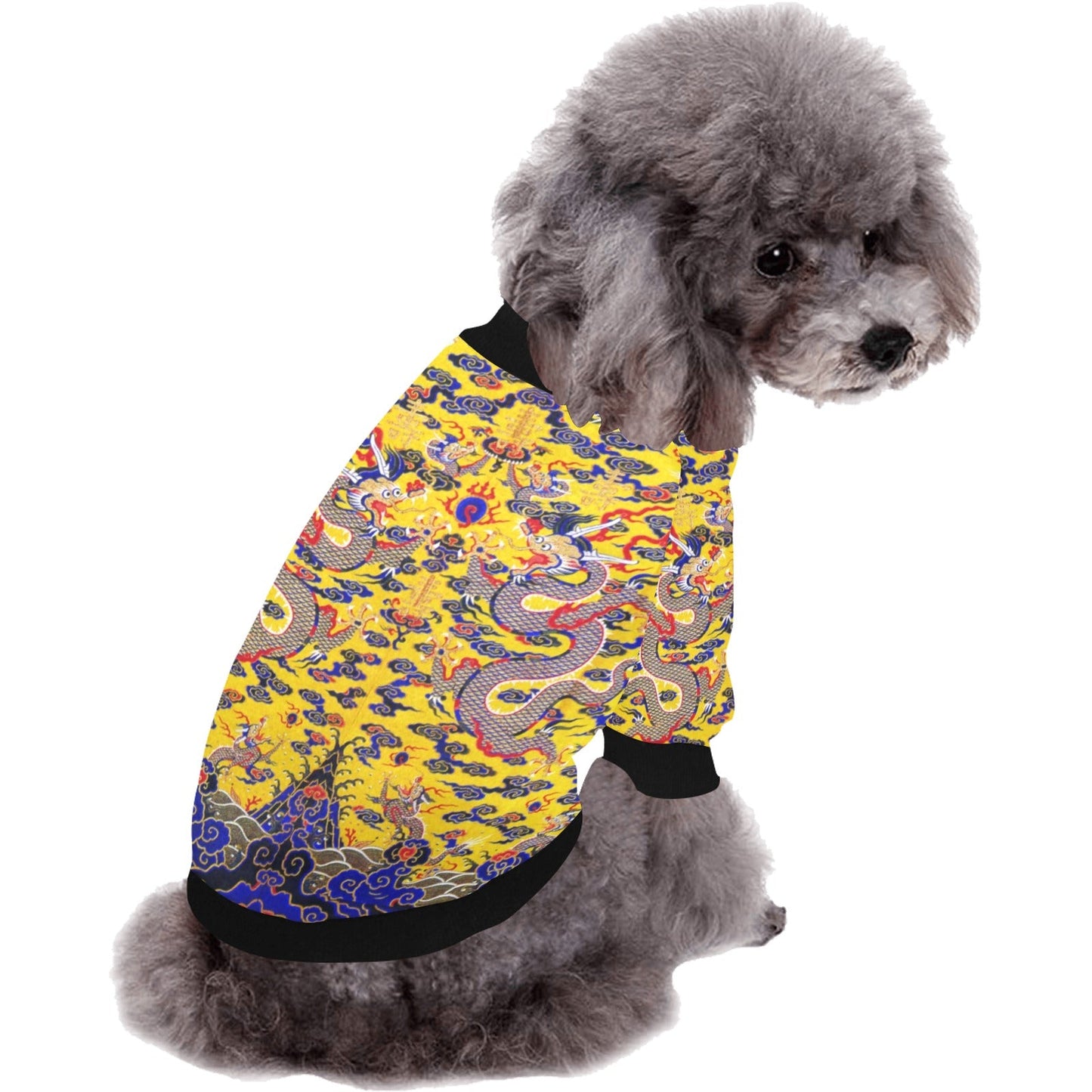 Yellow Imperial Dragon Round Neck Shirt - WoWoWear